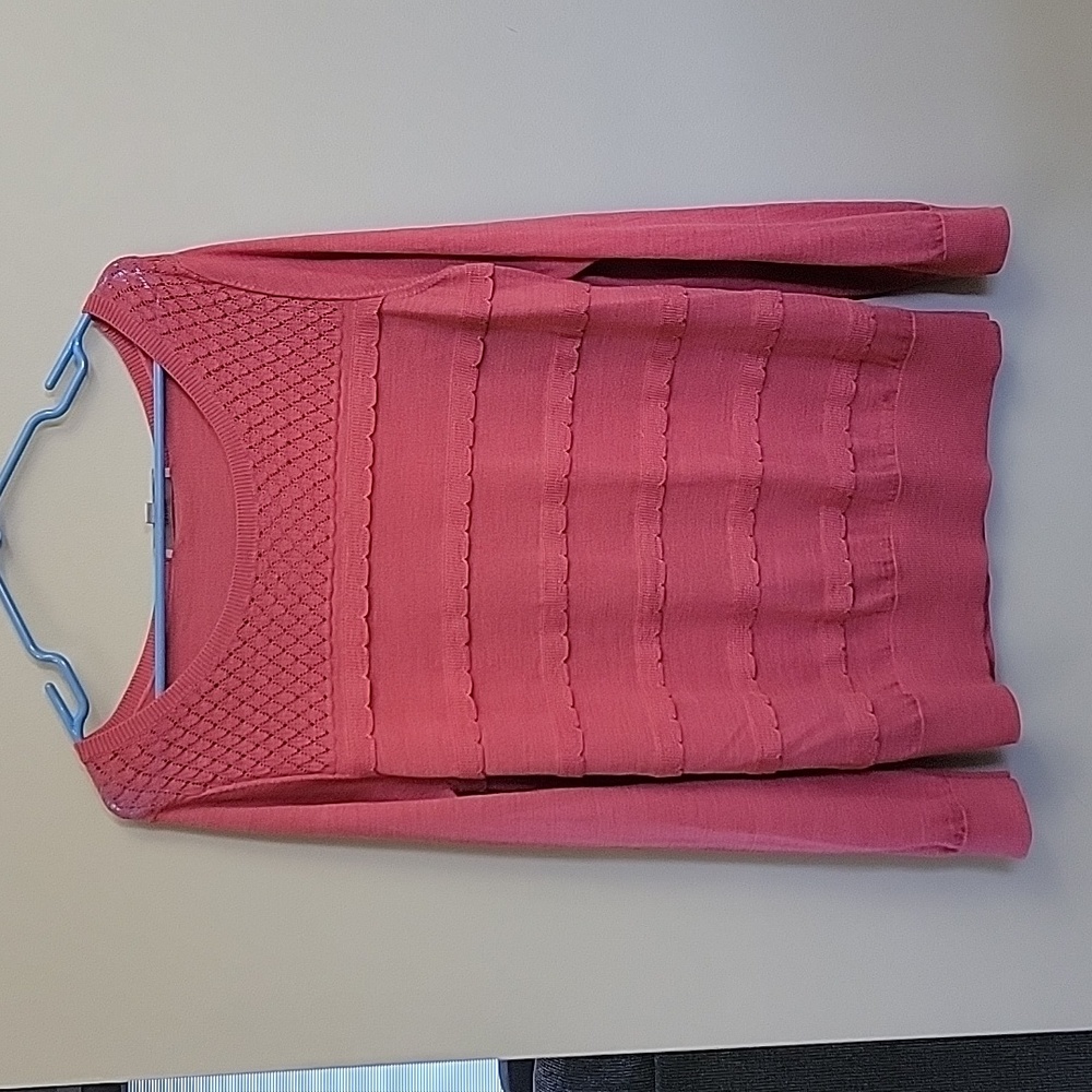 Ann Taylor Loft wide neck pointelle sweater